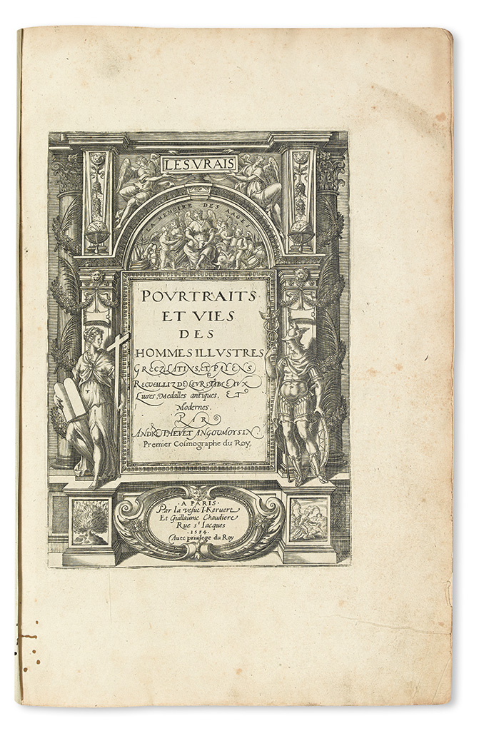 THEVET, ANDRÉ. Des Vrais Portraits et Vies des Hommes illustres Grecz, Latins, et Payens.  1584